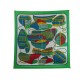 FOULARD HERMES THALASSA PAR PIERRE PERON CARRE 90 EN SOIE VERTE SILK SCARF 460€