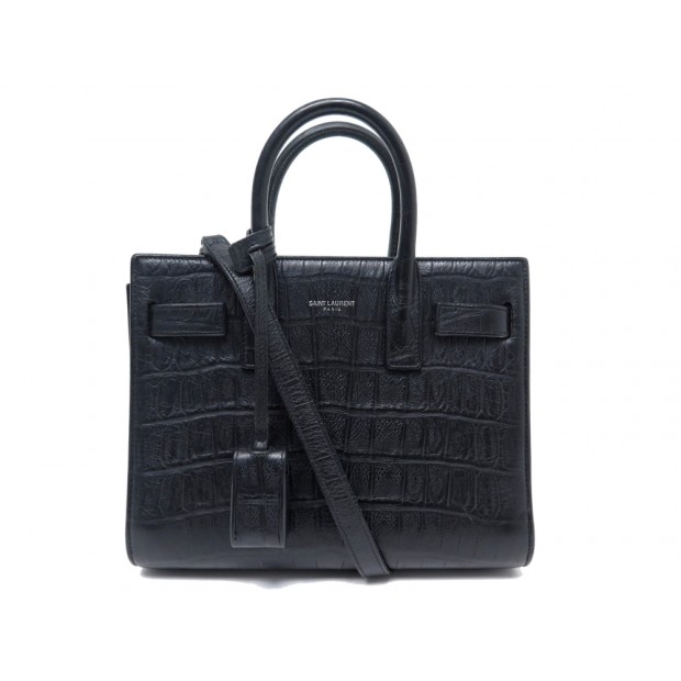 NEUF SAC A MAIN SAINT LAURENT DE JOUR NANO FACON CROCO 340778 HAND BAG 2200€