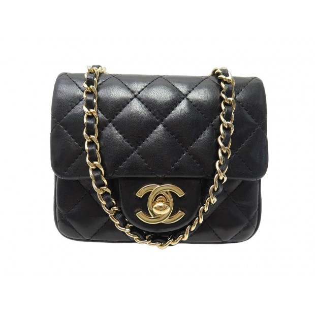 SAC A MAIN CHANEL TIMELESS MICRO CUIR MATELASSE NOIR POCHETTE HAND BAG 4000€