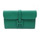 NEUF SAC A MAIN HERMES POCHETTE JIGE 20 MINI EN CUIR SWIFT VERT POUCH BAG 3200€