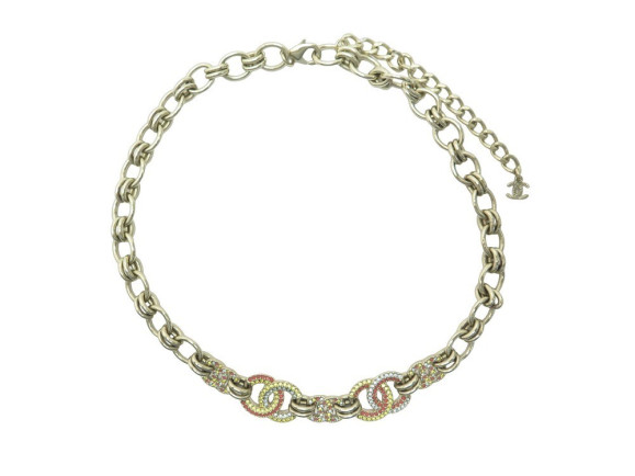  collier chanel choker logo cc multicolore 44 50