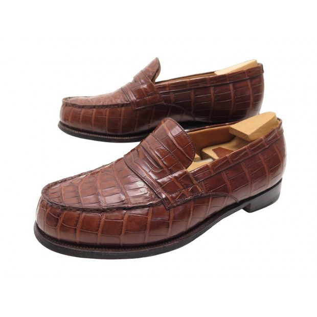 CHAUSSURES JM WESTON MOCASSINS 180 6.5F 41 EN CUIR CROCODILE + EMBAUCHOIRS 4650€