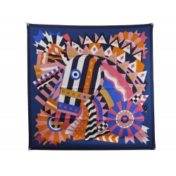 NEUF FOULARD HERMES CHEVAL DE FETE BAJTLIK CARRE 90 EN SOIE NEW SILK SCARF RARE