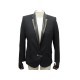 VESTE BALMAIN BOUTONNAGE EPINGLE A NOURRICE 40 L EN LAINE MOHAIR COL CUIR 1990€