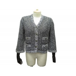 VESTE CHANEL CARDIGAN BOUTONS LOGO CC P43293K04428 M 38 EN MAILLE JACKET 5000€