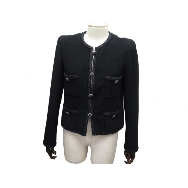 VESTE CHANEL COURTE A GALLON TRESSE P33858V18196 M 38 TWEED JACKET 6500€