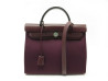 sac a main hermes herbag 31 zip en toile cuir prune