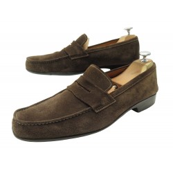 CHAUSSURES JM WESTON MOCASSINS 625 9E 43 EN DAIM MARRON SUEDE LOAFERS 700€