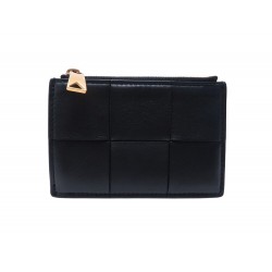 NEUF PORTE MONNAIE BOTTEGA VENETA ETUI POUR CARTES ZIPPE 651393 CARD HOLDER 530€