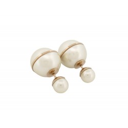 BOUCLES D'OREILLES DIOR TRIBALES EN METAL DORE ET PERLES PEARLS EARRINGS 390€