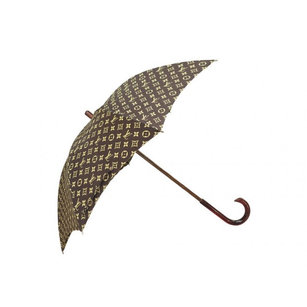 VINTAGE PARAPLUIE LOUIS VUITTON MONOGRAM LV EN TOILE MARRON UMBRELLA BROWN 500€