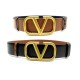 NEUF CEINTURE VALENTINO VLOGO SIGNATURE REVERSIBLE CUIR NOIR & CAMEL BELT 480€