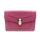 NEUF PORTEFEUILLE BULGARI SERPENTI COMPACT 286262 EN CUIR FUSHIA WALLET 600€