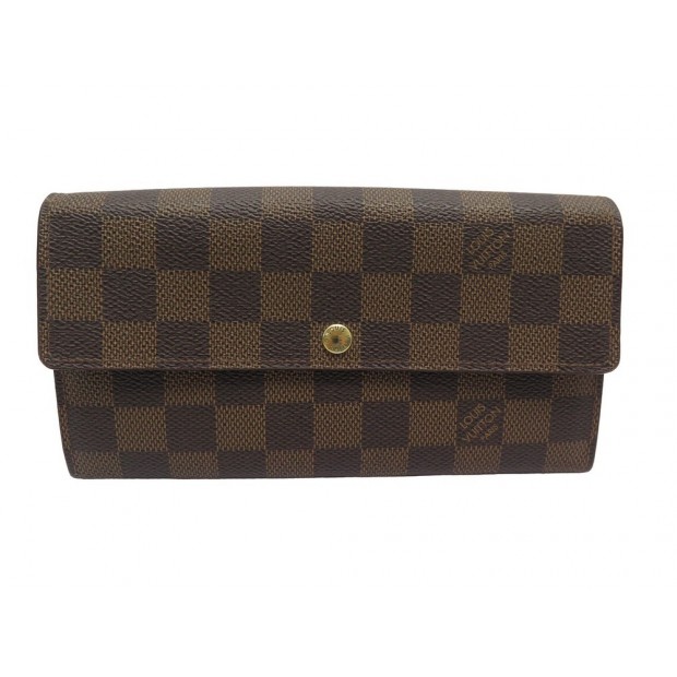 PORTEFEUILLE LOUIS VUITTON PORTE MONNAIE SARAH TOILE DAMIER EBENE WALLET 520€