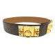 VINTAGE CEINTURE HERMES MEDOR COLLIER DE CHIEN T 74 EN CUIR AUTRUCHE BELT 3750€