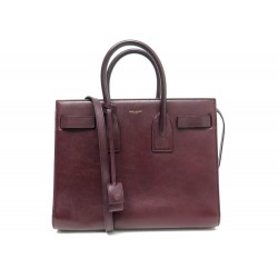 SAC A MAIN SAINT LAURENT DE JOUR SMALL 355153 CUIR BORDEAUX BANDOULIERE 2600€