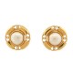 VINTAGE BOUCLES D'OREILLES CHANEL PERLES DE CASTELLANE 1990 METAL DORE EARRINGS