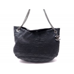 SAC A MAIN CHANEL CABAS SHOPPING LOGO CC CUIR CAVIAR NOIR LEATHER TOTE BAG 6000€