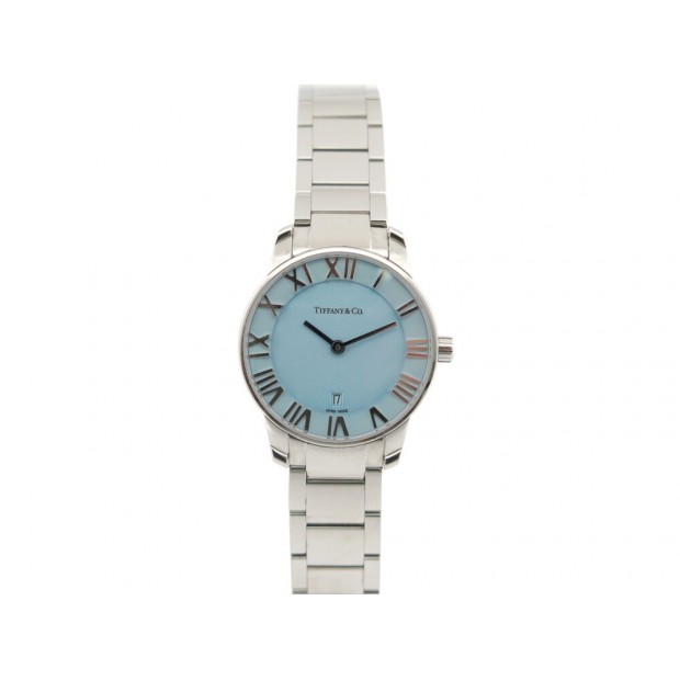 NEUF MONTRE TIFFANY & CO ATLAS 37447188 ACIER 29MM QUARTZ BOITE LADY WATCH 3550€