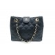 VINTAGE SAC A MAIN CHANEL CABAS MATELASSE EN TOILE NOIR QUILTED PURSE TOTE 2500€