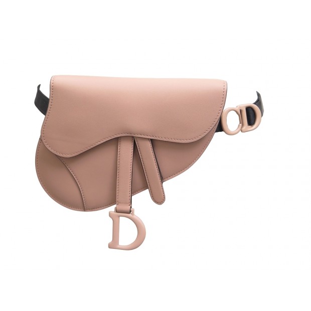 NEUF SAC A MAIN CHRISTIAN DIOR CEINTURE SADDLE S5632ILLO EN CUIR ROSE BELT BAG