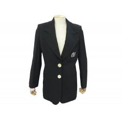 VINTAGE VESTE CHRISTIAN DIOR BRODERIE LOGO CD 60E2702290 NOIRE M 38 JACKET 3000€