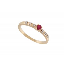 BAGUE MAUBOUSSIN CAPSULE D'EMOTIONS OR JAUNE 18K RUBIS & DIAMANTS 51 RING 495€