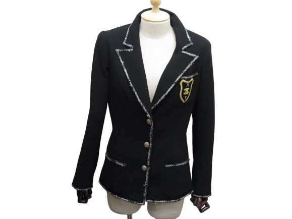 rare veste chanel ecusson logo gallon s 36 le diable