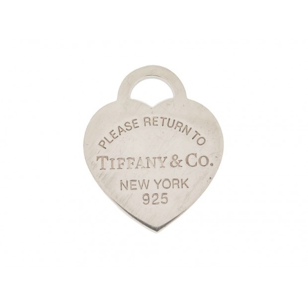 PENDENTIF TIFFANY & CO CHARM PLAQUE COEUR PLEASE RETURN TO ARGENT PENDANT 200€