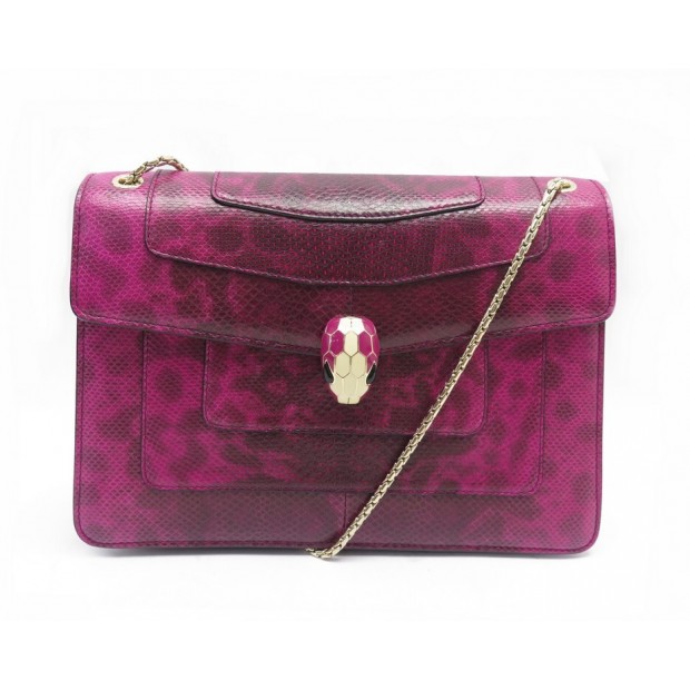 NEUF SAC A MAIN BULGARI SERPENTI FOREVER CUIR PYTHON BANDOULIERE HAND BAG 4400€