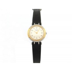 MONTRE HERMES WINDSOR 24 MM QUARTZ EN PLAQUE OR ACIER ET CUIR GOLDEN WATCH 3120€