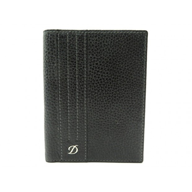 NEUF PORTEFEUILLE ST DUPONT PORTE CARTES EN CUIR GRAINE NOIR NEW WALLET 360€