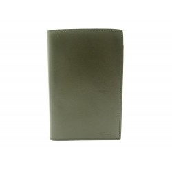 NEUF PORTEFEUILLE LANCEL PORTE CARTES EN CUIR KAKI NEW GREEN LEATHER WALLET 225€