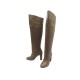 CHAUSSURES HERMES BOTTES CUISSARDES 40 CUIR TAUPE + BOITE POCHONS BOOTS 3000€