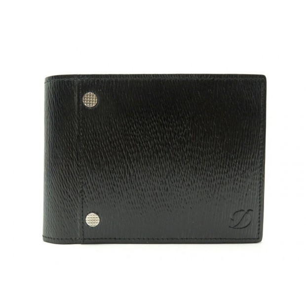 NEUF PORTEFEUILLE ST DUPONT PORTE MONNAIE EN CUIR NOIR NEW LEATHER WALLET 210€