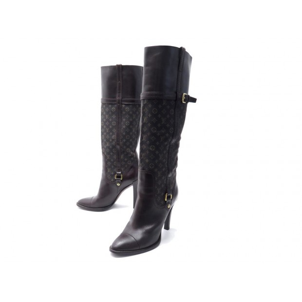 CHAUSSURES LOUIS VUITTON BOTTES IDOLE MONOGRAM MIN LIN & CUIR 39 BOOTS 1090€