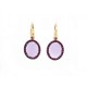 NEUF BOUCLES D'OREILLES POMELLATO COLPO DI FULMINE AMETHYSTE OR ROSE 18K 4050€