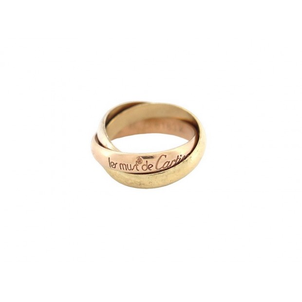 BAGUE CARTIER TRINITY MM B4052700 T48 3 ORS JAUNE ROSE BLANC GOLD RING 2120€