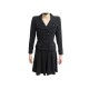 NEUF VINTAGE ENSEMBLE CHANEL TAILLEUR VESTE JUPE PO4585 XS 34 LAINE NOIRE 10200€