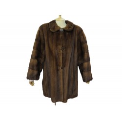 VESTE YVES SAINT LAURENT 42 L FOURRURE DE VISON & BOUTONS COEUR MANTEAU COAT