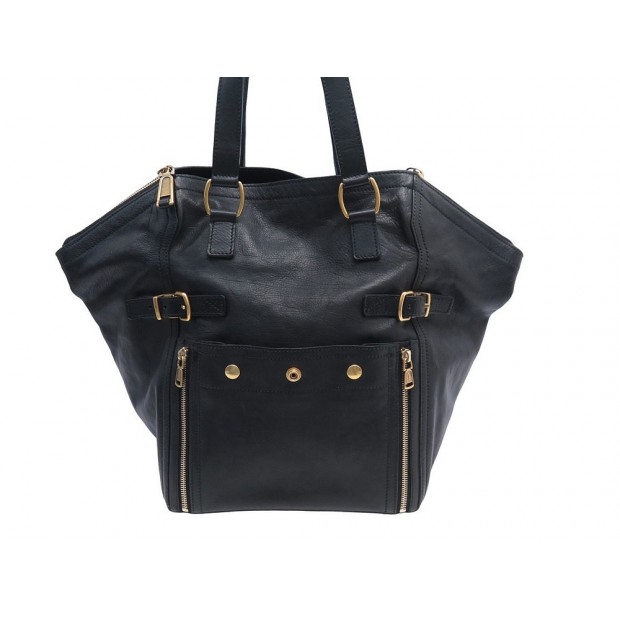 SAC A MAIN YVES SAINT LAURENT DOWNTOWN 175884 EN CUIR NOIR HAND BAG PURSE 2500€