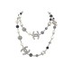 COLLIER CHANEL SAUTOIR PERLES LOGO CC 2013 EN METAL ARGENTE PEARL NECKLACE 1990€