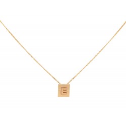 NEUF COLLIER CELINE ALPHABET LETTRE E EN METAL DORE GOLDEN INITIAL NECKLACE 350€