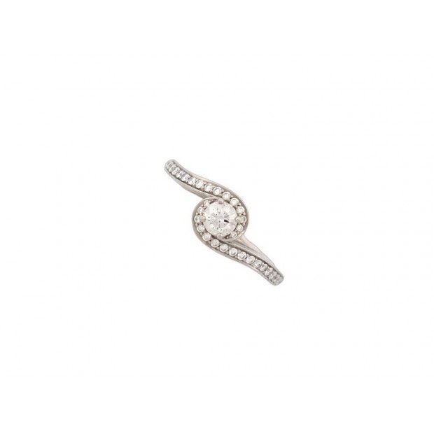 BAGUE DE BEERS SOLITAIRE CARESS R102398 T53 PLATINE DIAMANTS 0.44CT RING 3600€