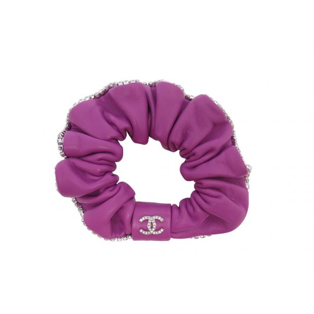 NEUF ACCESSOIRE DE CHEVEUX CHANEL LOGO CC CHOUCHOU STRASS HAIR ACCESSORY 550€