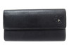 portefeuille chanel camelia logo cc cuir graine noir