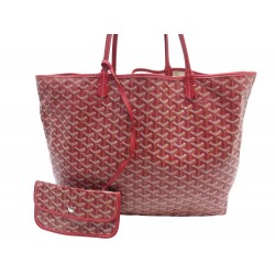 SAC A MAIN GOYARD CABAS SAINT LOUIS GM EN TOILE GOYARDINE ROUGE RED HAND BAG