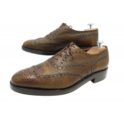 CHAUSSURES JM WESTON RICHELIEU 398 7.5C 41 41.5 BOUT FLEURI CUIR DE REQUIN 1585€