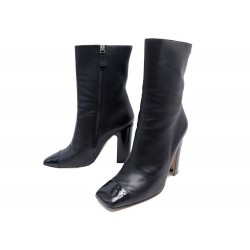 CHAUSSURES CHANEL BOTTINES G29984 40 EN CUIR NOIR LEATHER BOOTS SHOES 1500€