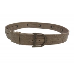 CEINTURE CHRISTIAN DIOR CANNAGE 90 EN CUIR BRONZE BOUCLE D EN STRASS BELT 600€